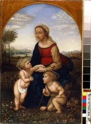 "La Virgen y el niño con Juan el Bautista de niño" Pintura de Franz Pforr (1788-1812) Siglo XIX Mikalojus Konstantinas Ciurlionis Museo de Bellas Artes, Kaunas, Lituania