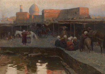 Caravasar por Gur-e Amir en Samarcanda