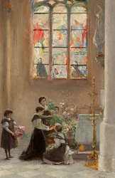 Fiesta de Santa María en una iglesia de Venecia