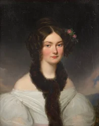 retrato, de, un, mujer joven