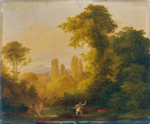 Paisaje con bastón mitológico