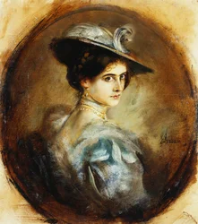 Retrato de una dama, cabeza y hombros