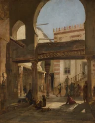 Escena en el complejo de la mezquita de Kalaun El Cairo