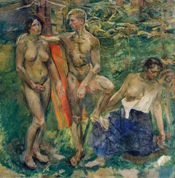 desnudos en el bosque