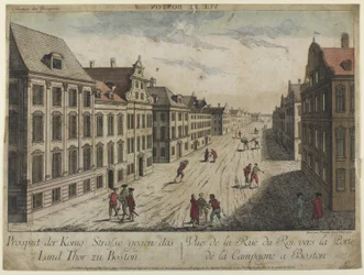 Vista de la Rue du Roi--Boston (1776)