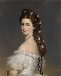 Emperatriz Isabel con estrellas de diamante en el cabello. Alrededor de 1860