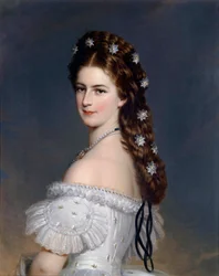 ""Retrato de Isabel de Wittelsbach (1837-1898) (sissi o sisi), Emperatriz de Austria (1854-1898) y Reina de Hungría (1867-1898)"" Pintura de Franz Xavier Winterhalter (1805-1873) hacia 1860 Privado recopilación