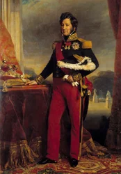 Retrato de Luis Felipe I, rey de los franceses, con la mano sobre la carta de 1830