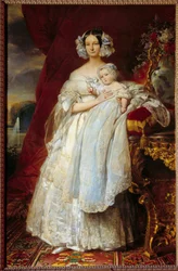 Retrato de Helene Louise de Mecklembourg Schwerin, Duquesa de Orleans y el Conde de París