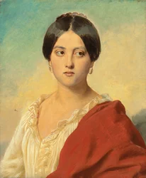 Retrato de una chica italiana, medio cuerpo, c.1834