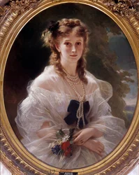 Retrato de la duquesa de Morny, princesa Troubestkoy. Pintura de Franz Xaver Winterhalter (1806-1873)