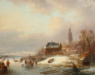 Escena de nieve en Holanda