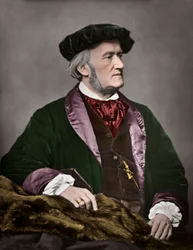 Retrato de Richard Wagner (1813-1883), compositor alemán. 1871. Coloración digital.