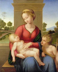 Madonna con niño y un joven Juan el Bautista