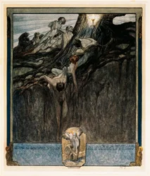 Austria, Viena, Ilustración de la Divina Comedia de Dante Alighieri (Cielo, Canto IV) por Franz von Bayros