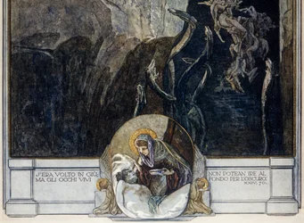 Austria, Viena, Ilustración de la Divina Comedia de Dante Alighieri (Infierno, Canto XXIV) por Franz von Bayros, detalle