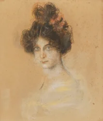 Franz von Lenbach - Retrato de la bailarina australiana de cancán Saharet, 1899
