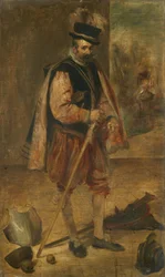 Bufón de la corte de Felipe IV de España, copia según el cuadro de Velázquez en Madrid