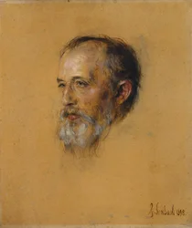 Retrato de Hermann Levi, mirando hacia la izquierda. Boceto
