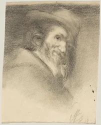 Boceto según Vásquez; cabeza de Menipo; original: Madrid, Prado