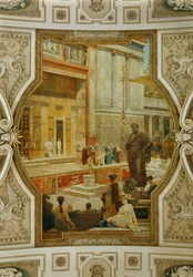 Burgtheater de Viena, escalera: fresco del techo Teatro Dionysos de Atenas (fresco)