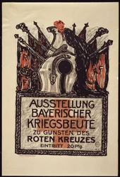 Exposición de los botines de guerra bávaros para beneficiar a la Cruz Roja, 1915