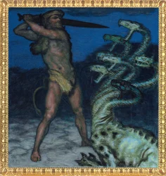 Hércules y la Hidra - Pintura de Franz Ritter von Stuck (1863-1928) - 1915 - Museum Villa Stuck
