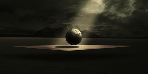 Orbe flotante surrealista