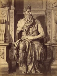 [Moisés de Miguel Ángel, escultura central de la tumba de Julio II].
