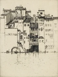 En el Arno, siglo XX (grabado)