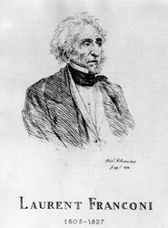 Circo: Aguafuerte de Frédéric Hillemacher, retrato de Laurent Franconi (1805-1827) - en “The Franconi Circus”.