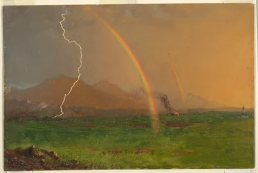 Dibujo, Escena alpina con tormenta, 1868