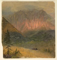 Dibujo, Estudio alpino de una puesta de sol, julio de 1868