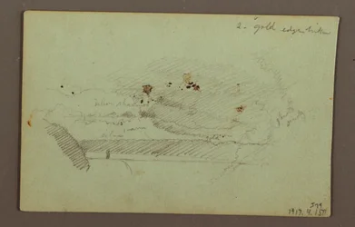 Dibujo, Cataratas americanas bajo un cielo nublado, río Niágara, posiblemente 1856