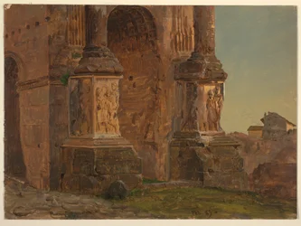 Dibujo, Arco de Septimio Severo, Roma, febrero de 1869