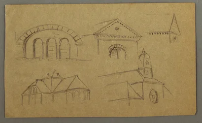 Dibujo, Estudios arquitectónicos, Austria (), 1868