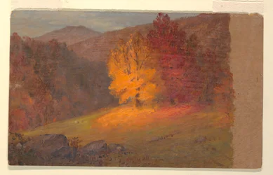 Dibujo, Paisaje de otoño, 1860-70