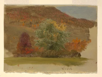 Dibujo, Paisaje de otoño, hacia 1865