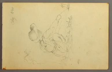 Dibujo, Niño tirando de velero, 1844