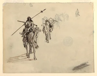 Dibujo, Caravana en marcha, febrero de 1868