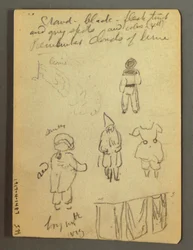 Dibujo, Carro, estudios de figuras, posiblemente 1868
