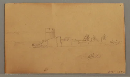 Dibujo, Castillo junto al puerto, 29 de mayo de 1868
