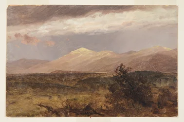 Dibujo, Catskills al atardecer, 1882