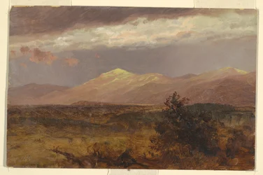 Dibujo, Catskills al atardecer, 1882