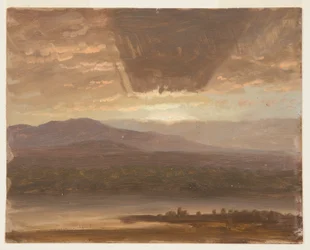 Dibujo, Catskills desde Hudson, Nueva York, 1870