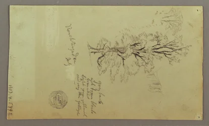 Dibujo, Chimeneas, Cascadas, Figura, etc., Julio posiblemente 1868