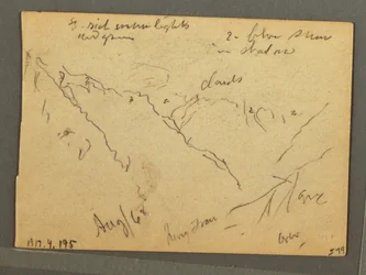 Dibujo, Jungfrau cubierto de nubes, Interlaken, Suiza, agosto de 1868