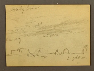 Dibujo, Estudio de nubes sobre edificios, posiblemente 1868-69