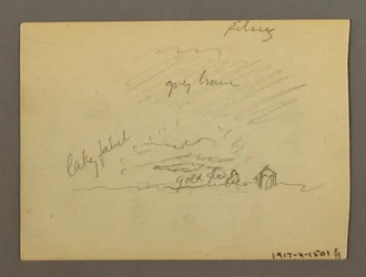 Dibujo, Estudio de nubes sobre edificios, posiblemente 1868-69