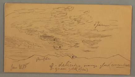Dibujo, Nube sobre las colinas, enero de 1875
